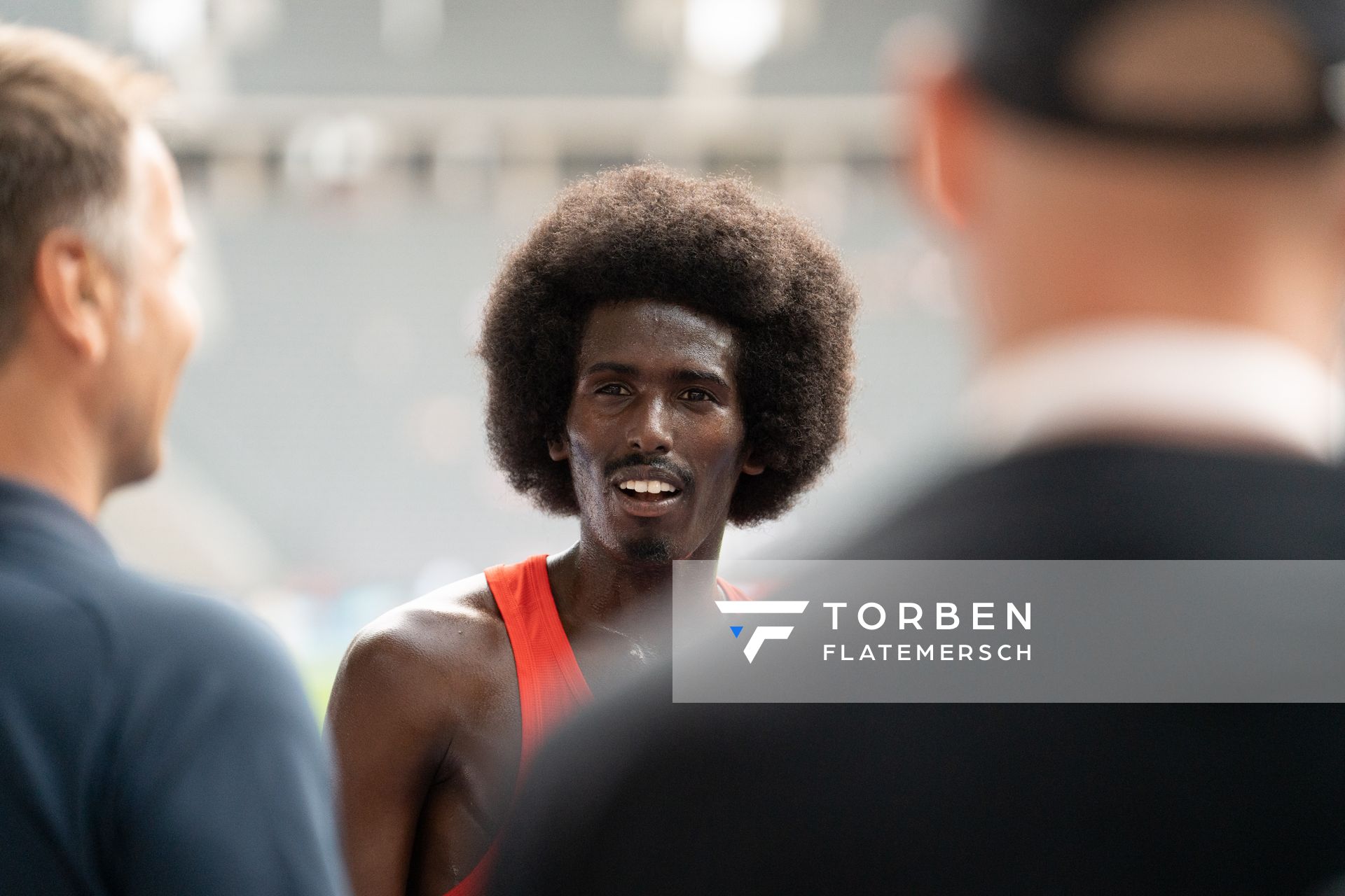 Deutscher Meister ueber 5000m Mohamed Mohumed (LG Olympia Dortmund) waehrend der deutschen Leichtathletik-Meisterschaften im Olympiastadion am 25.06.2022 in Berlin